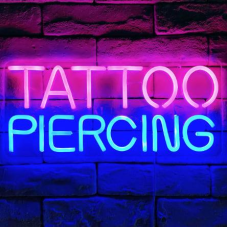 Неонова LED вивіска Tattoo Piercingg для тату, пірсинг салону 40x17,5 см