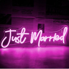 Неонова LED вивіска для Весілля Just Married, 43X14см