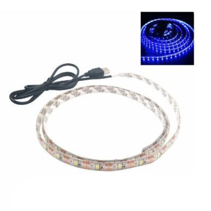 Світлодіодна LED стрічка 5м з живленням від повербанка або USB, синя