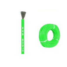 Кабель 24AWG 400M/roll дріт 0.2 мм², мідь , луджений у силіконовій ізоляції, 1м, багатожильний, зелений