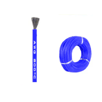 Кабель 24AWG 400M/roll дріт 0.2 мм², мідь , луджений у силіконовій ізоляції 1м, багатожильний, синій