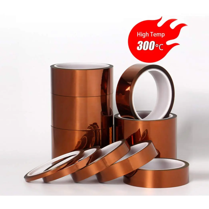 Каптоновий скотч 40 мм 33м, термостійкий, стрічка Kapton, до 300 градусів, поліімідна плівка
