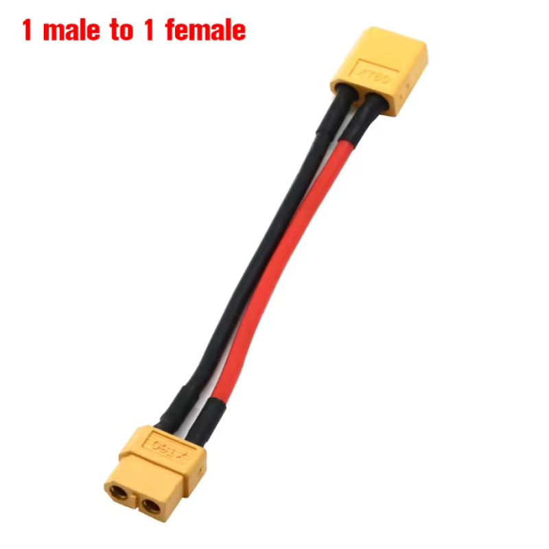 XT60 кабель силіконовий 10см удлинитель XT60 Male to XT60 Female 16AWG, переходник XT60 кабель силіконовий 10см удлинитель XT60 Male to XT60 Female 16AWG, переходник