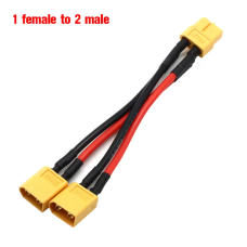 XT60 кабель 1 female to 2 male  силіконовий 10см удлинитель 14AWG, переходник