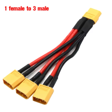 XT60 кабель 1 female to 3 male  силіконовий 10см удлинитель 14AWG, переходник