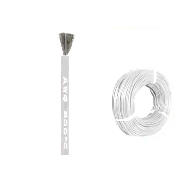 Кабель 22AWG 400M/roll дріт 0.3 мм², мідь , луджений у силіконовій ізоляції, 1 багатожильний, білий