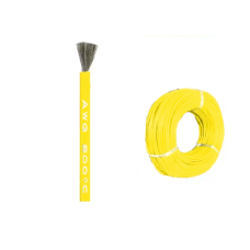 Кабель 22AWG 400M/roll дріт 0.3 мм², мідь у силіконовій ізоляції,  багатожильний, жовтий