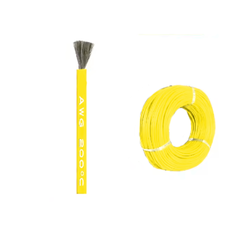 Кабель 22AWG 400M/roll дріт 0.3 мм², мідь у силіконовій ізоляції,  багатожильний, жовтий