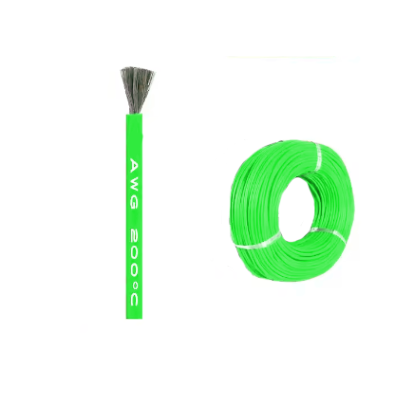 Кабель 26AWG 400M/roll дріт 0.15 мм², мідь , луджений у силіконовій ізоляції, 1м, багатожильний, зелений