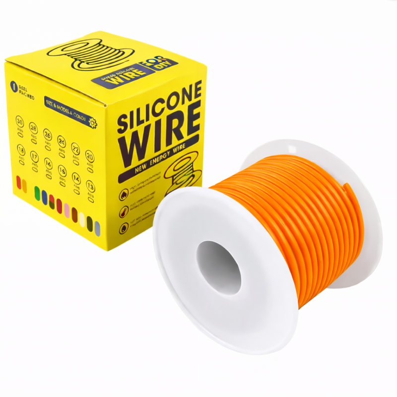 Кабель 22AWG 30m провод 0.3 мм², медь , луженый в силиконовой изоляции, многожильный, 0,01 Оранжевый