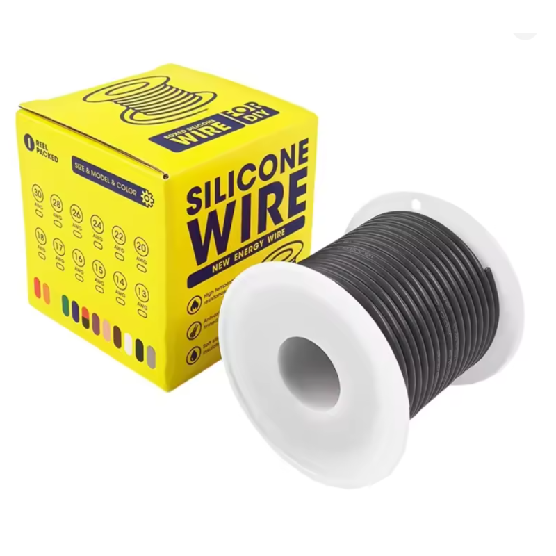 Кабель 14 AWG, довжиною 10 м, провід 2 мм², мідь, луджений, у силіконовій ізоляції, багатожильний, чорний