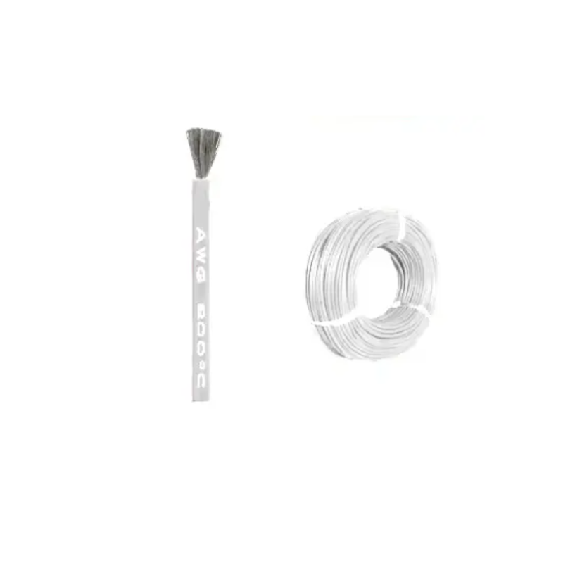 Кабель 28 AWG, 1500 м, провід 0,08 мм², мідь, луджений, у силіконовій ізоляції, 1 м, багатожильний, білий