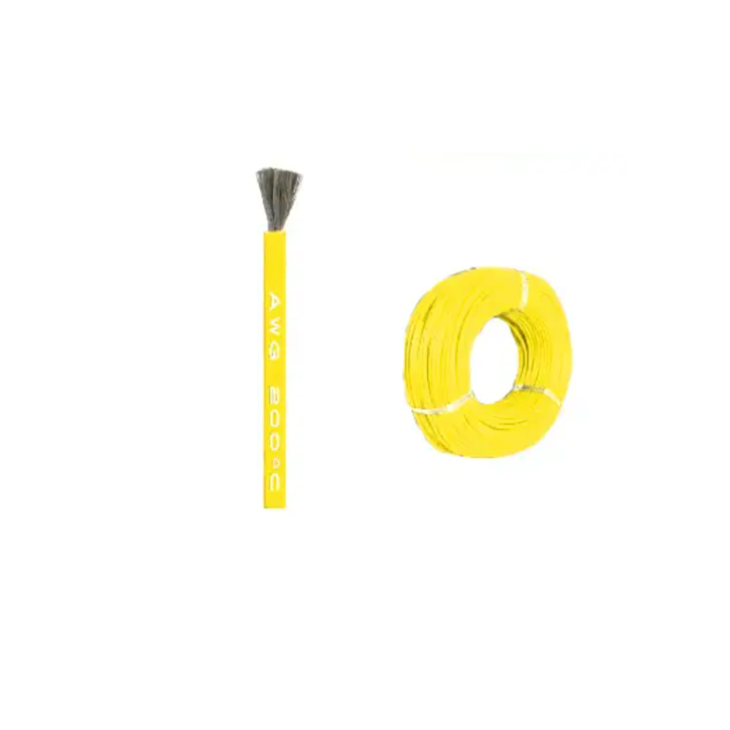 Кабель 28 AWG, 1500 м, провід 0,08 мм², мідь у силіконовій ізоляції, багатожильний, жовтий