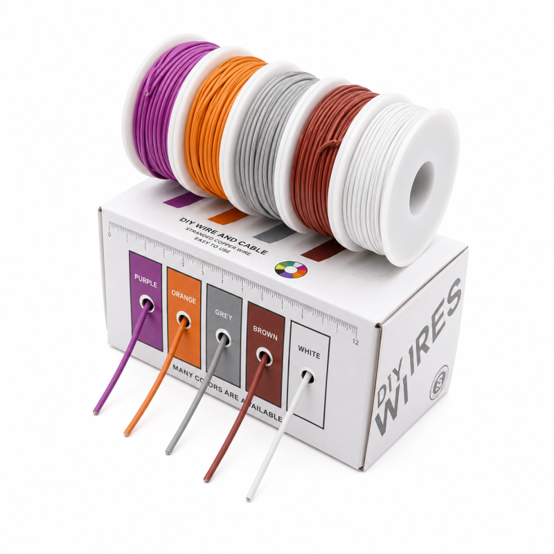 Кабель 20AWG 5 кольорів по 10 м дріт 0.5 мм², мідь , луджений у силіконовій ізоляції, багатожильний